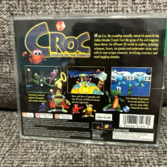 TESTED Croc Legend of the Gobbos Greatest Hits PlayStation 1 PS1 PSX Game CIB - Picture 2 of 5